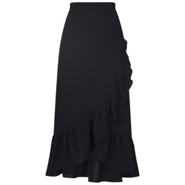 Tara Solid Skirt Black 